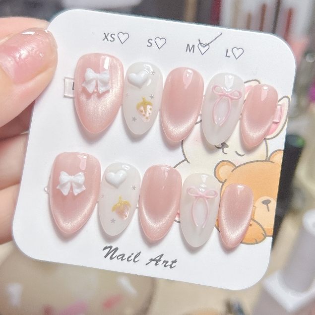 M71 nailbox thiết kế mắt mèo ánh trăng vẽ dâu