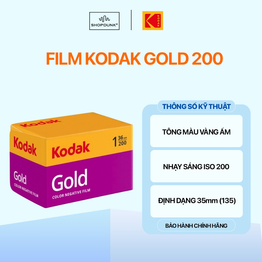 Kodak Gold GB Film 200 135 36 Exp Boxed | Số ảnh 36 | IOS 200 Chính Hãng