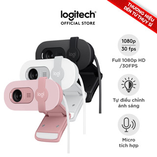 Webcam Full HD Logitech Brio 100 - Cân bằng ánh sáng, Mic, Màn chập, USB-A, Google Meet, Zoom