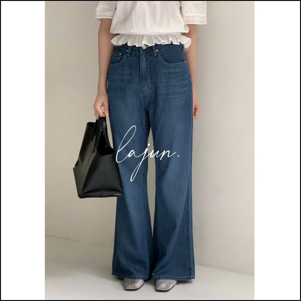[LAJUN KOREA] Quần Jeans Chloe Form Suông Chất Nhẹ Mềm Mỏng Mát Thoải Mái Hàn Quốc