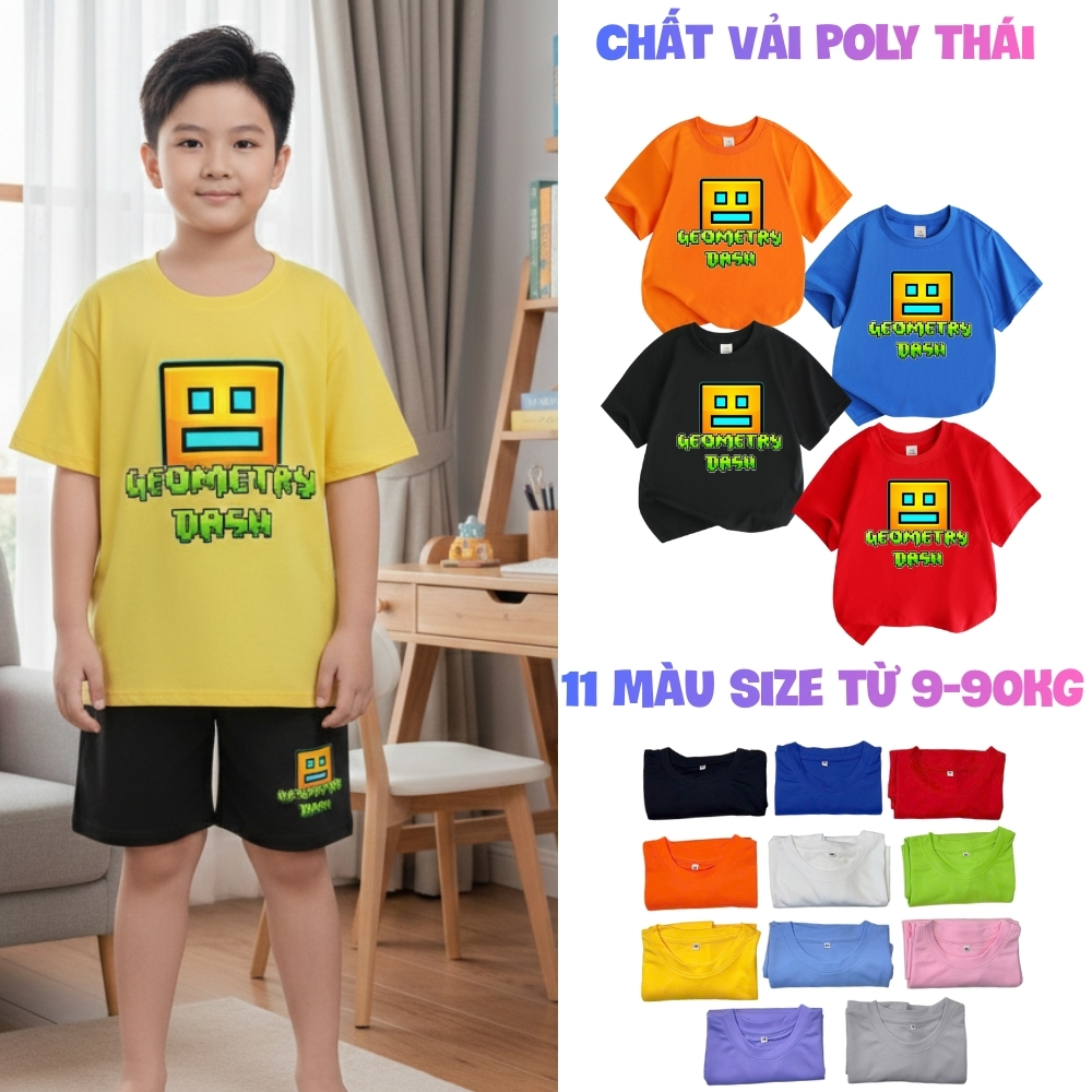 Áo thun trẻ em💖Áo phông mát mịn In Hình Geometry DASH GAME, Chất Poly mềm mịn mát - SSSHOP
