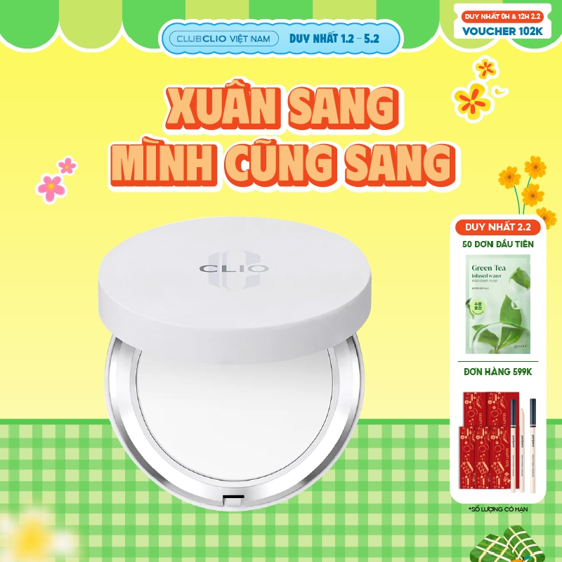 [Săn Deal]Phấn Phủ Nén Kiềm Dầu Clio Stay Perfect Finish Pact 8G