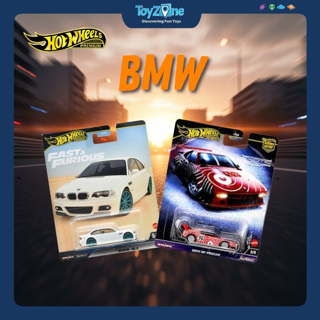 Mô hình xe BMW M3, M1 Procar chính hãng Hot wheels Premium