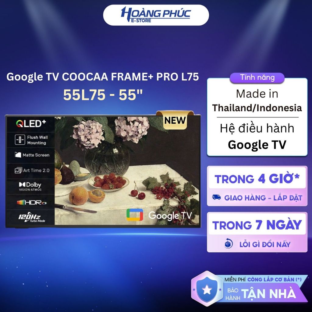 55L75 | Google TV COOCAA FRAME+ PRO L75 - 55 Inch {Toàn Quốc}