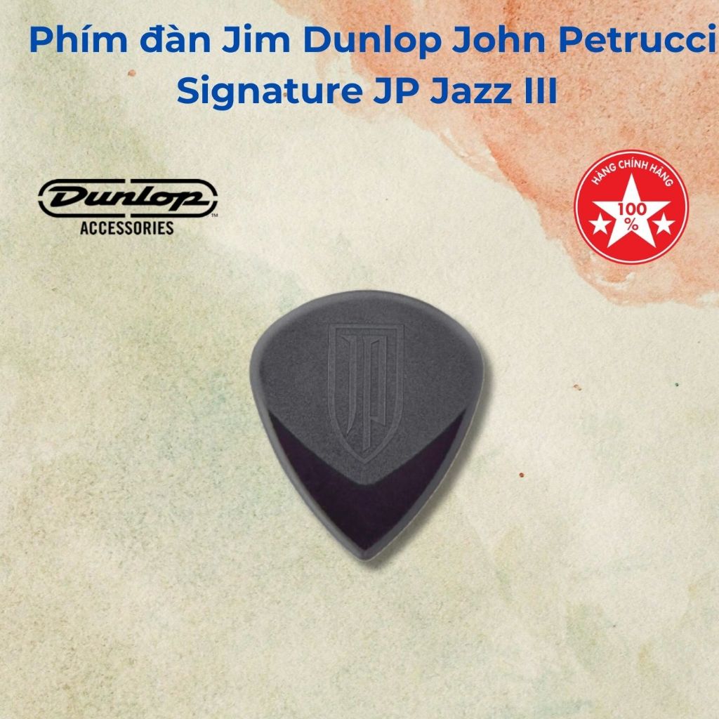 Phím guitar Jim Dunlop John Petrucci Signature JP Jazz III Guitar Picks - Black, 1.5mm
