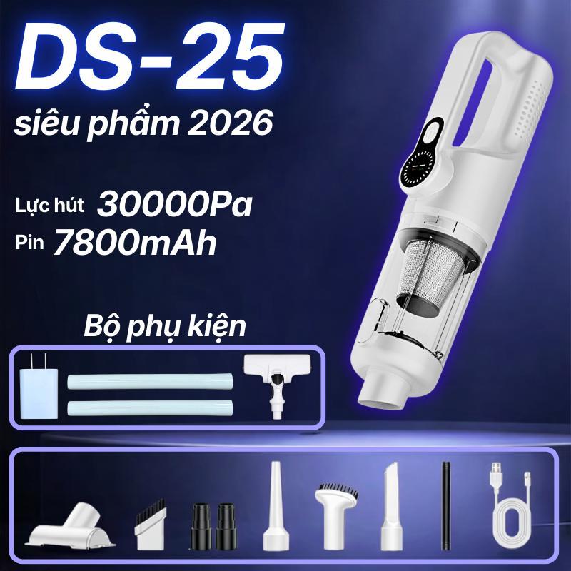 Máy hút bụi cầm tay dodoto DS-25, Động cơ không chổi than, Lực hút 30.000Pa