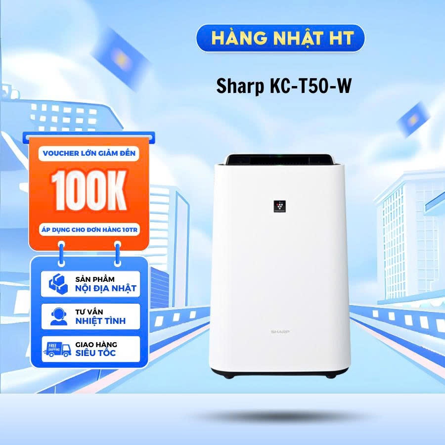 Máy lọc không khí Sharp KC-T50 - W Bù ẩm ( MỚI 100% )