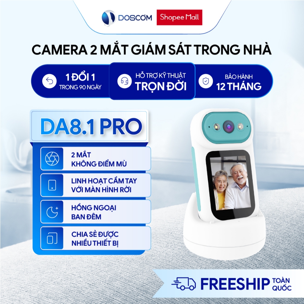 Camera Gọi Video 2 Chiều DA8.1 PRO DOSCOM Màn Hình 2.8 Inch, Pin 2000mAh Cầm tay tiện lợi