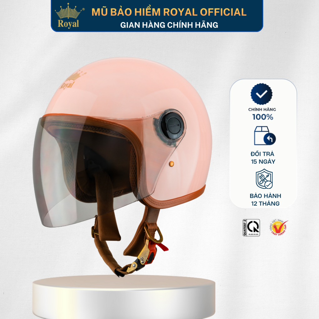 Mũ Bảo Hiểm Royal Chính Hãng M339 Nam Nữ , Nón Bảo Hiểm 3/4 Royal Có Kính An Toàn Bảo Hành 12 Tháng