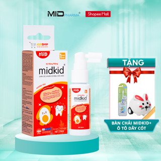 Xịt chống sâu răng MIDKID vị Táo 20ml cho bé từ 1 tuổi giúp làm sạch thơm miệng loại bỏ mảng bám ố vàng, bảo vệ men răng
