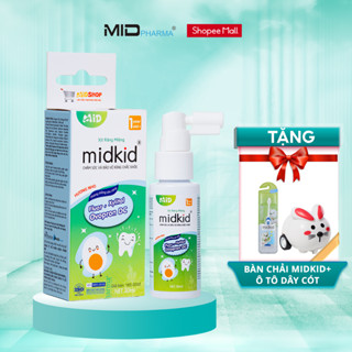Xịt chống sâu răng Midkid vị Nho 30ml cho bé từ 1 tuổi giúp bảo vệ men răng, sạch thơm miệng loại bỏ mảng bám đen ố vàng