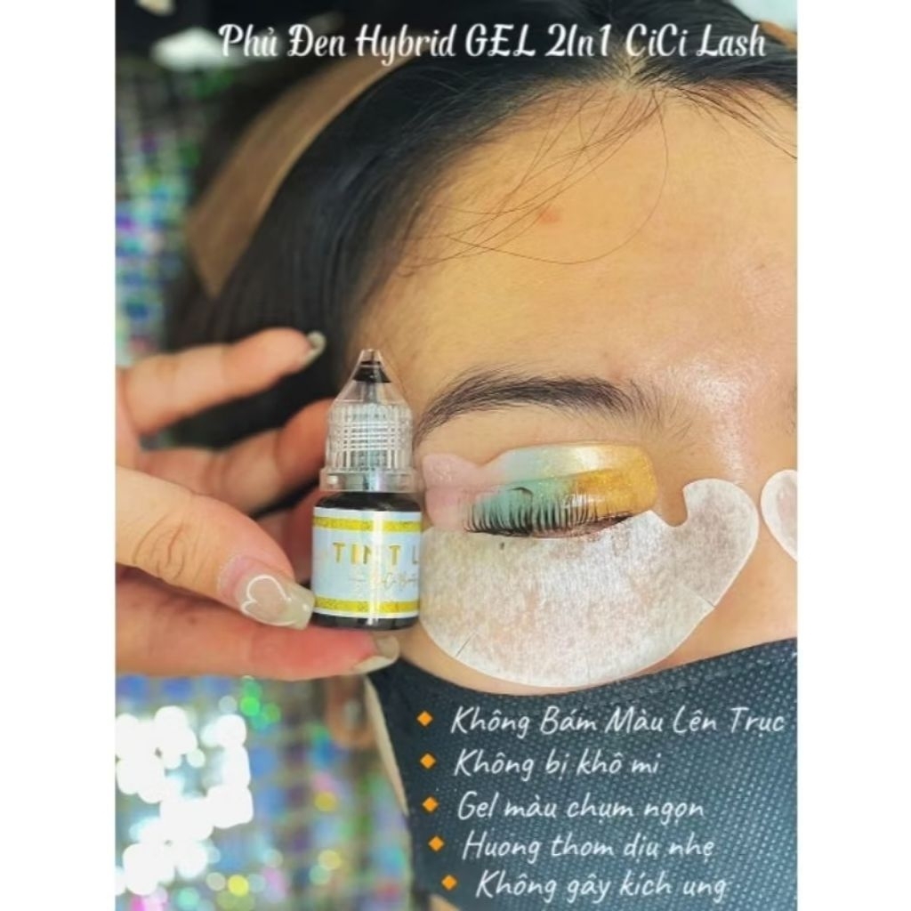 Gel Đen Mi (dùng sau uốn mi), Phủ Đen Bóng Mi Không Trộn