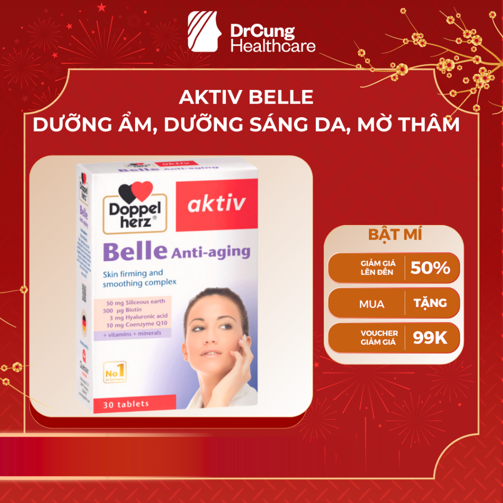 Belle Anti Aging - Viên Uống Hỗ Trợ Cải Thiện Làn Da Khỏe Mạnh (Hộp 30 Viên)