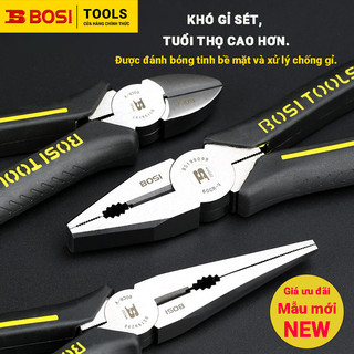 BOSI Công cụ chính hãng，6"-8"Kìm cắt tổng hợp/Kìm mũi thẳng nhọn/Kìm cắt mũi cong,chất liệu CR-V.