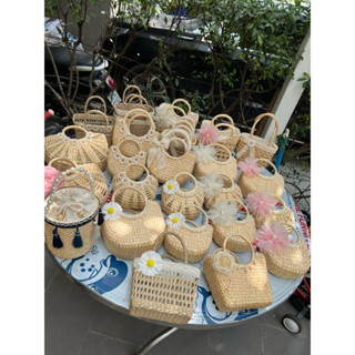 Túi cói túi lục bình xinh xắn cho Mẹ và bé phong cách Vintage đi biển, chụp ảnh decor, kiểu dáng siêu đẹp
