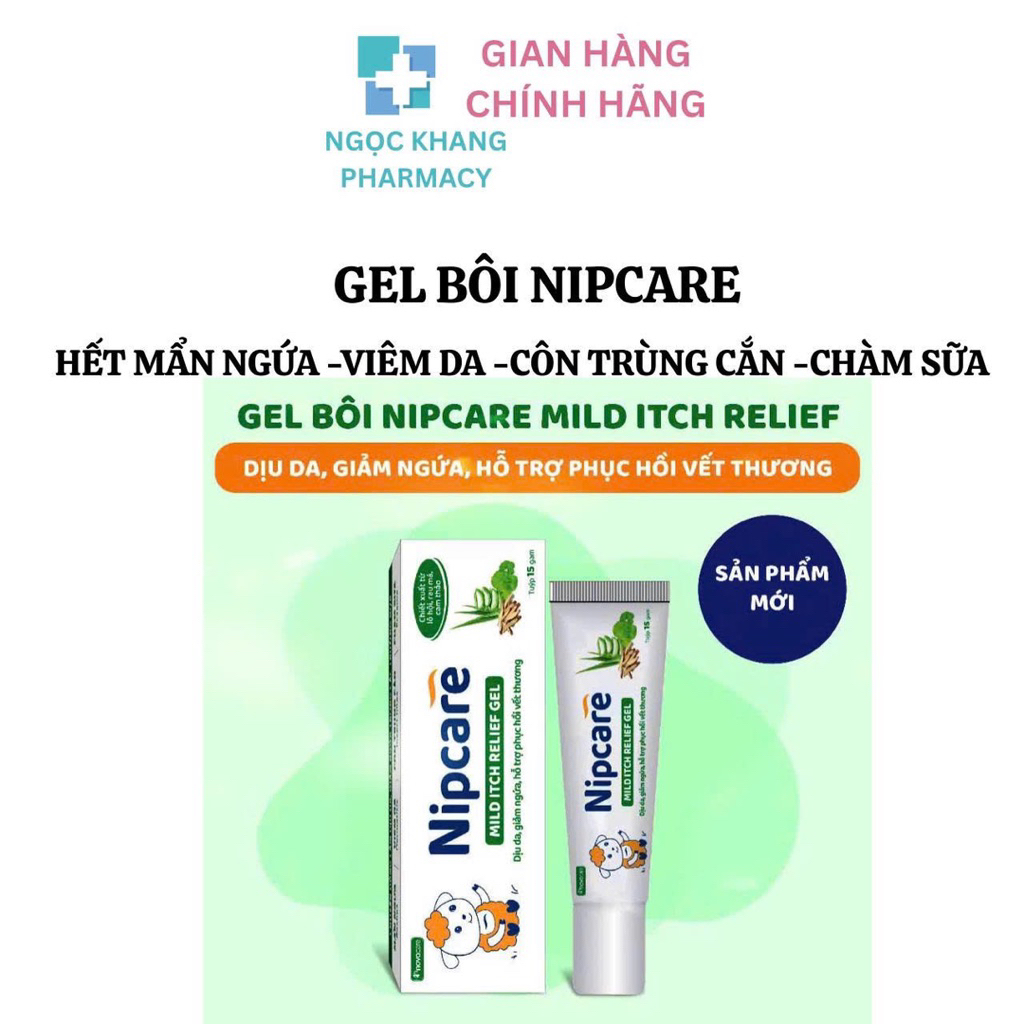 Gel bôi NIPCARE hỗ trợ làm giảm ngứa -sưng tấy do côn trùng đốt - chàm da - viêm da Typ 15g