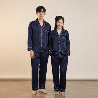 Bộ pijama nam nữ, bộ đồ ngủ chất vải lụa satin siêu mềm mịn, không nhăn không xù