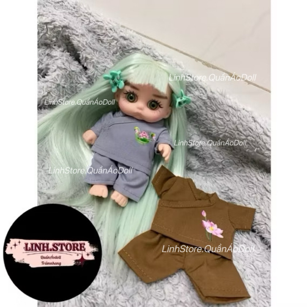 ĐỒ LAM ĐI CHÙA NAM NỮ SIZE DOLL 5IN