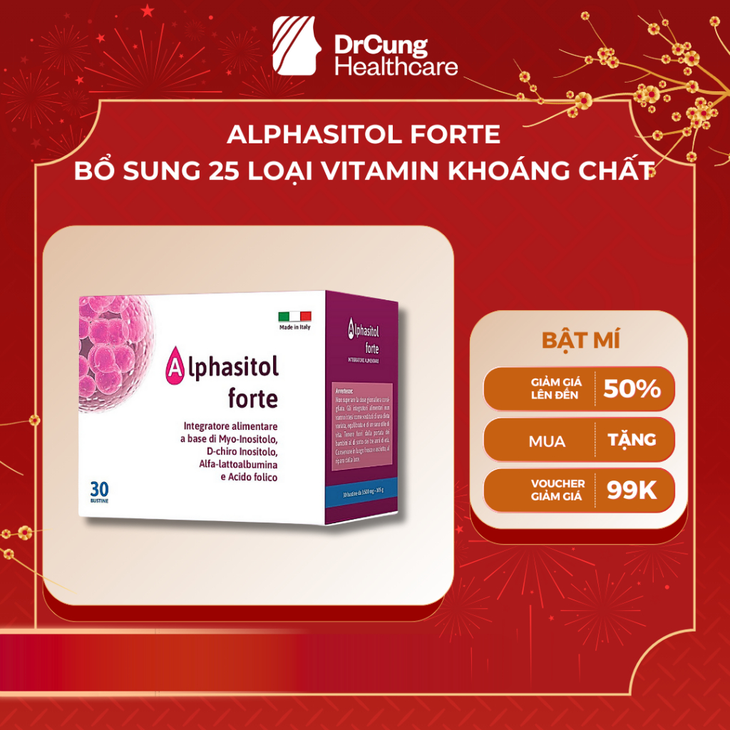 Alphasitol Forte - Vitamin Tổng Hợp Cho Phụ Nữ Muốn Mang Thai Và Sinh Con DrCung Healthcare (30 Gói)