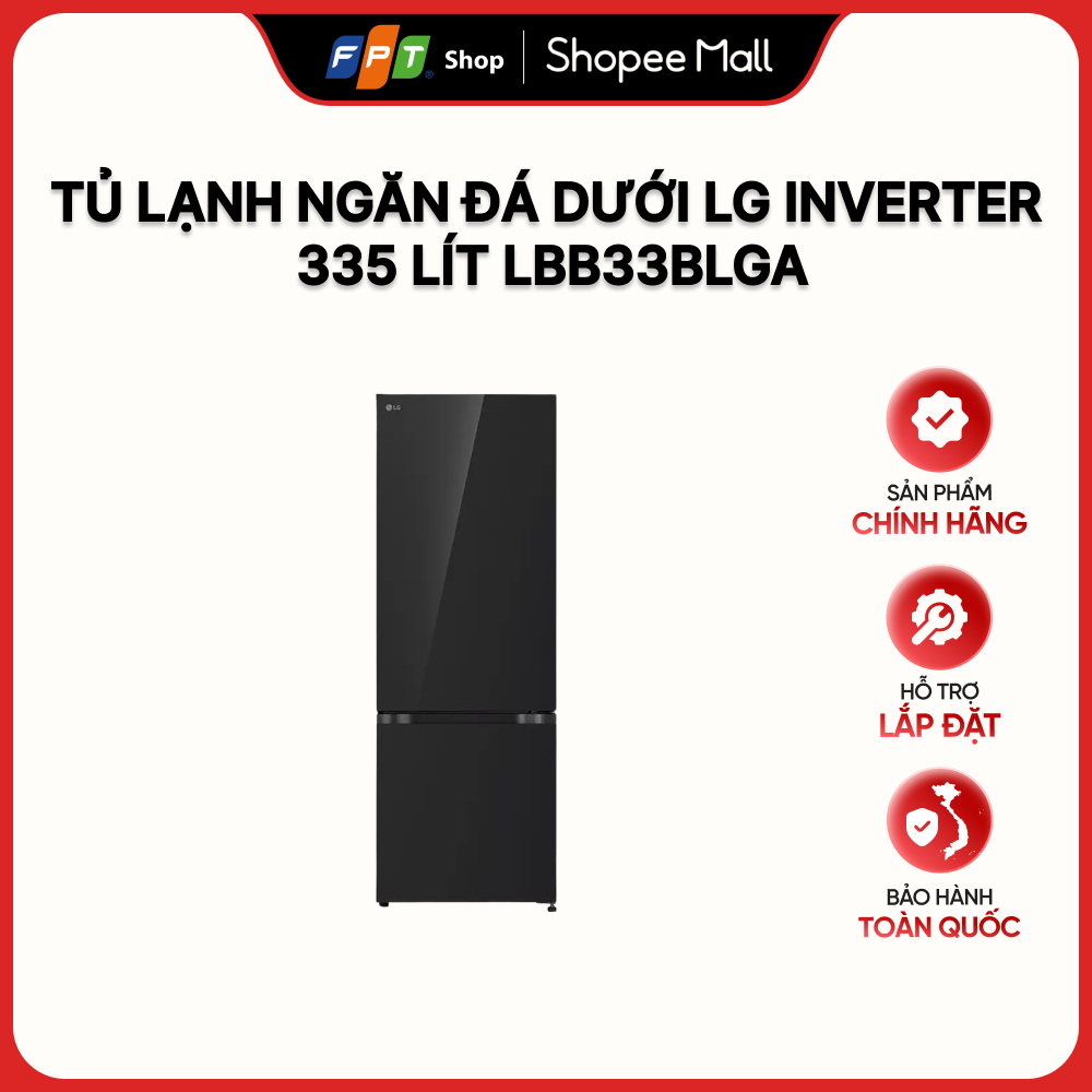 [Hàng chính hãng] Tủ lạnh LG Inverter 335 lít LBB33BLGA