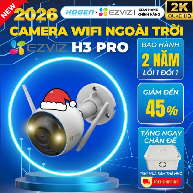 Camera Wifi Ezviz Ngoài Trời H3, C3W, H3C, C3N C3TN 1080P 2K 3K, Camera Màu Ban Đêm, Chính Hãng 24TH