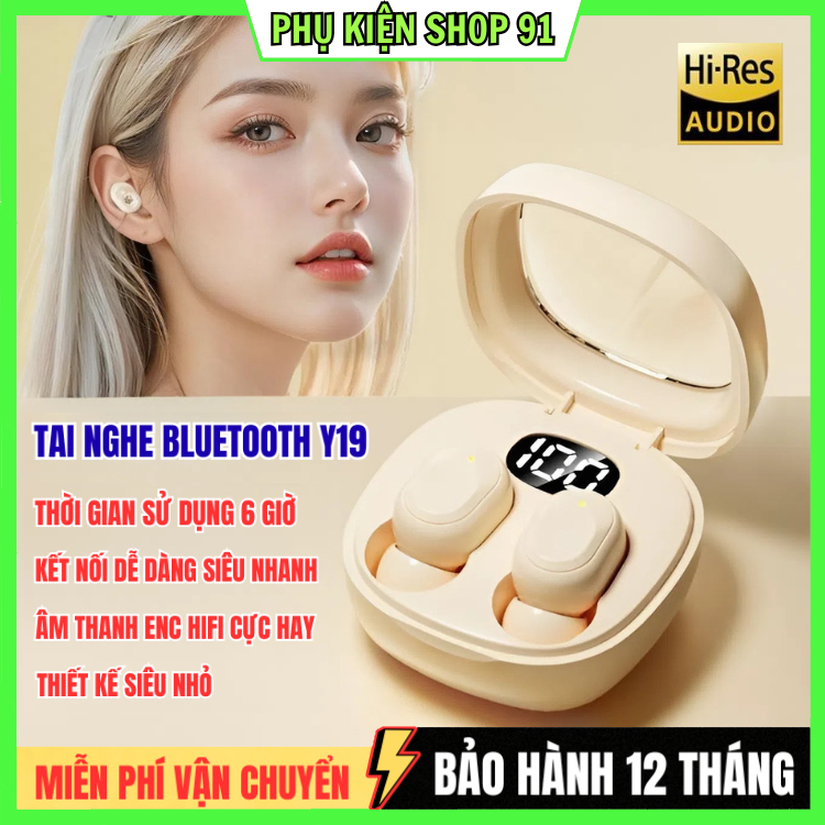 Tai Nghe Bluetooth Y19 / KY68 / X55 / X15 Siêu Nhỏ Mini , Âm Thanh HiFi Nổi Cực Hay , Hiển Thị Màn Hình Kỹ Thuật Số