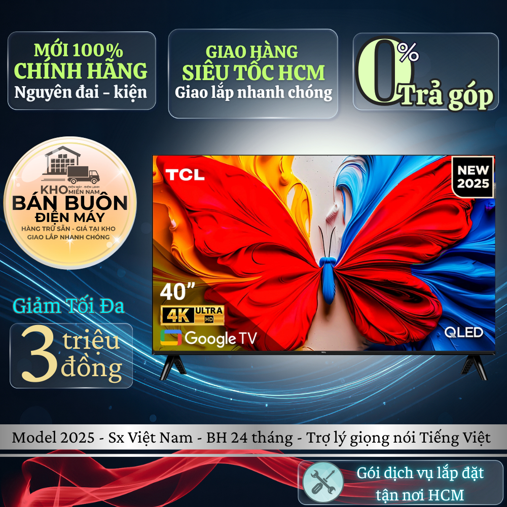 40S5K - Google Tivi QLED TCL AI FHD 40 inch 40S5K - Hàng chính hãng