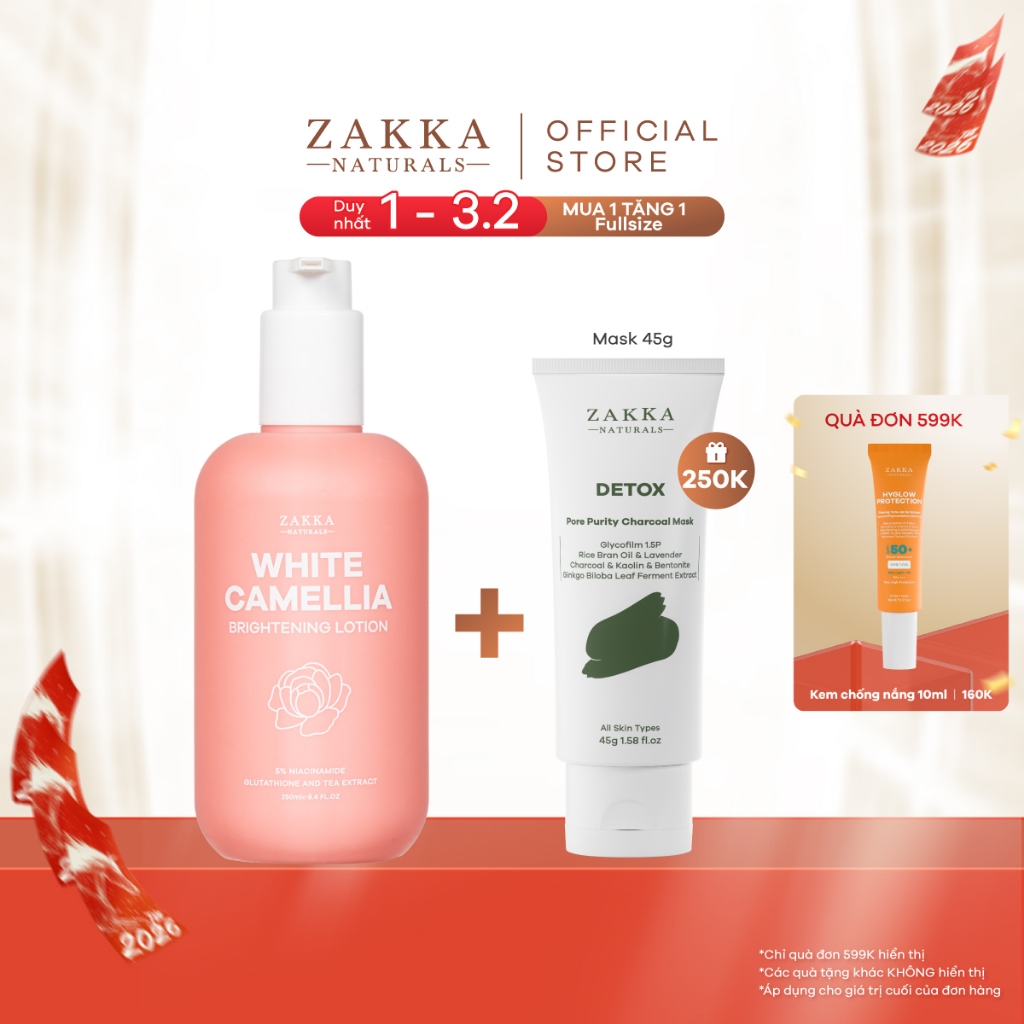 Sữa Dưỡng Thể Sáng Mịn Da White Camellia Zakka Naturals 250ml