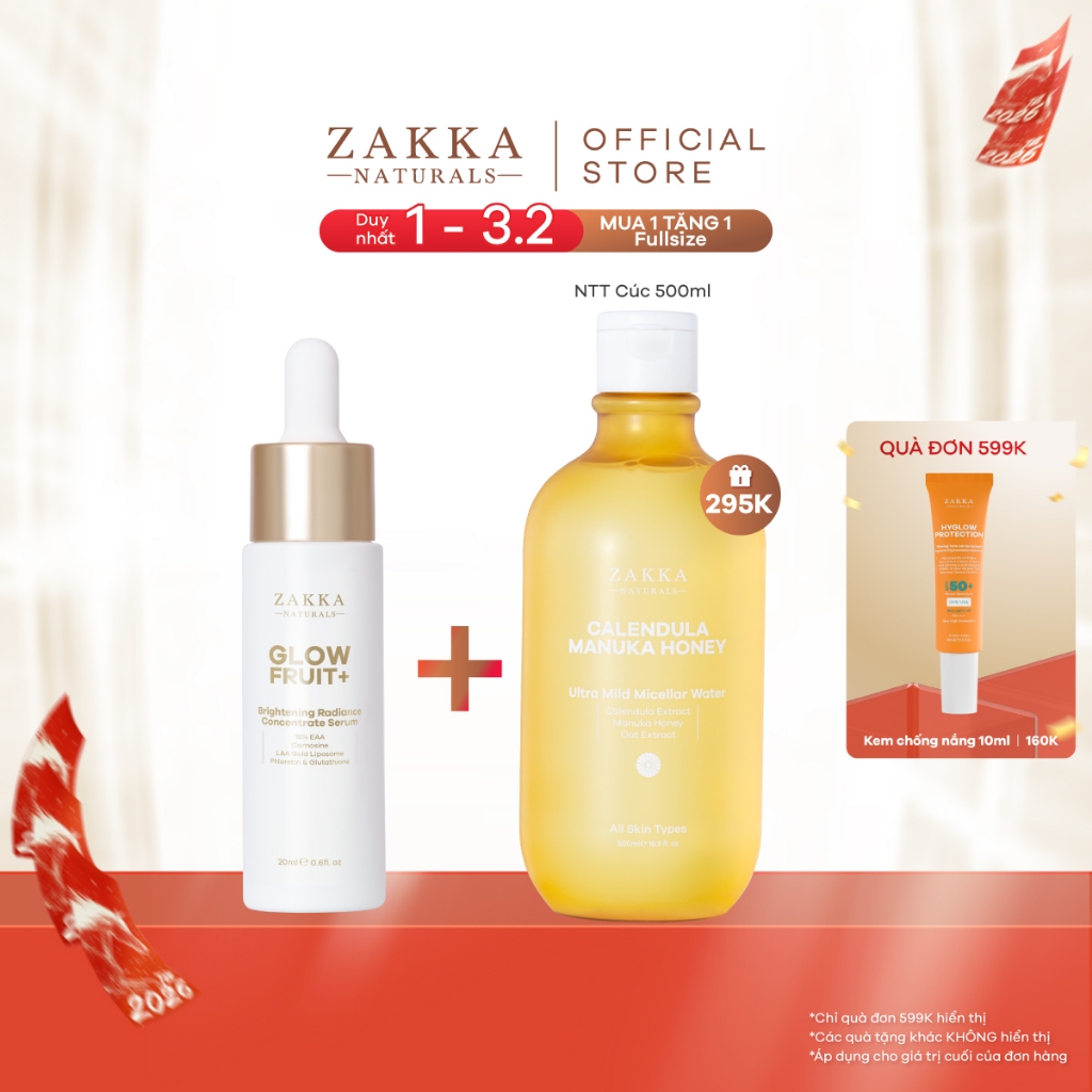 Serum Vitamin C Zakka Naturals GlowFruit+ Brightening Radiance Concentrate 20ml