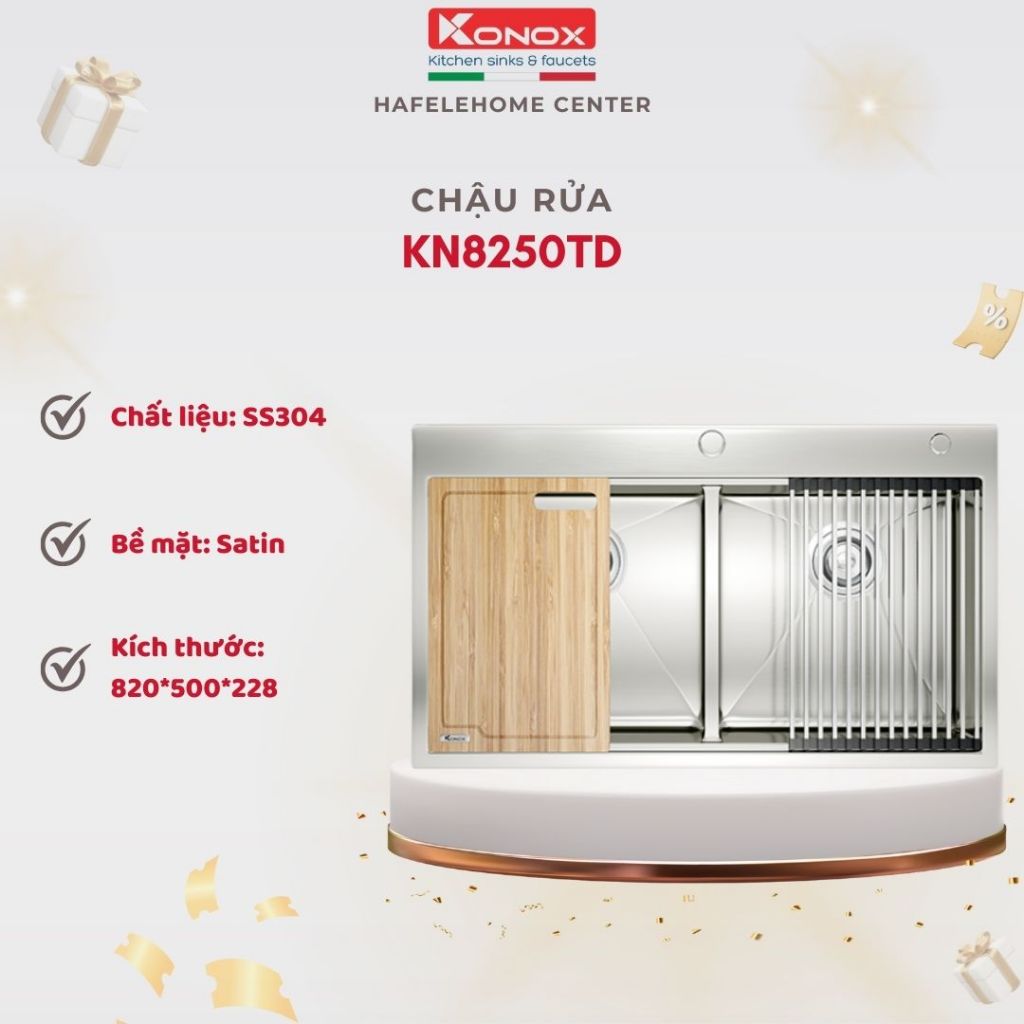 Chậu Rửa Bát Konox Workstation – Topmount Sink KN8250TD Chống Ồn, Bền Đẹp