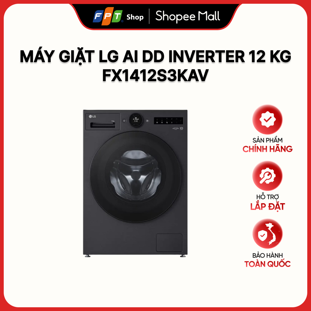 [Hàng chính hãng] Máy giặt cửa trước LG AI DD Inverter 12 kg FX1412S3KAV