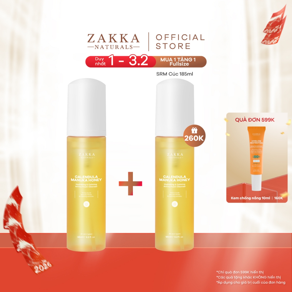 Sữa Rửa Mặt Hoa Cúc Làm Sạch Dịu Nhẹ Dưỡng Ẩm Zakka Naturals 185ml