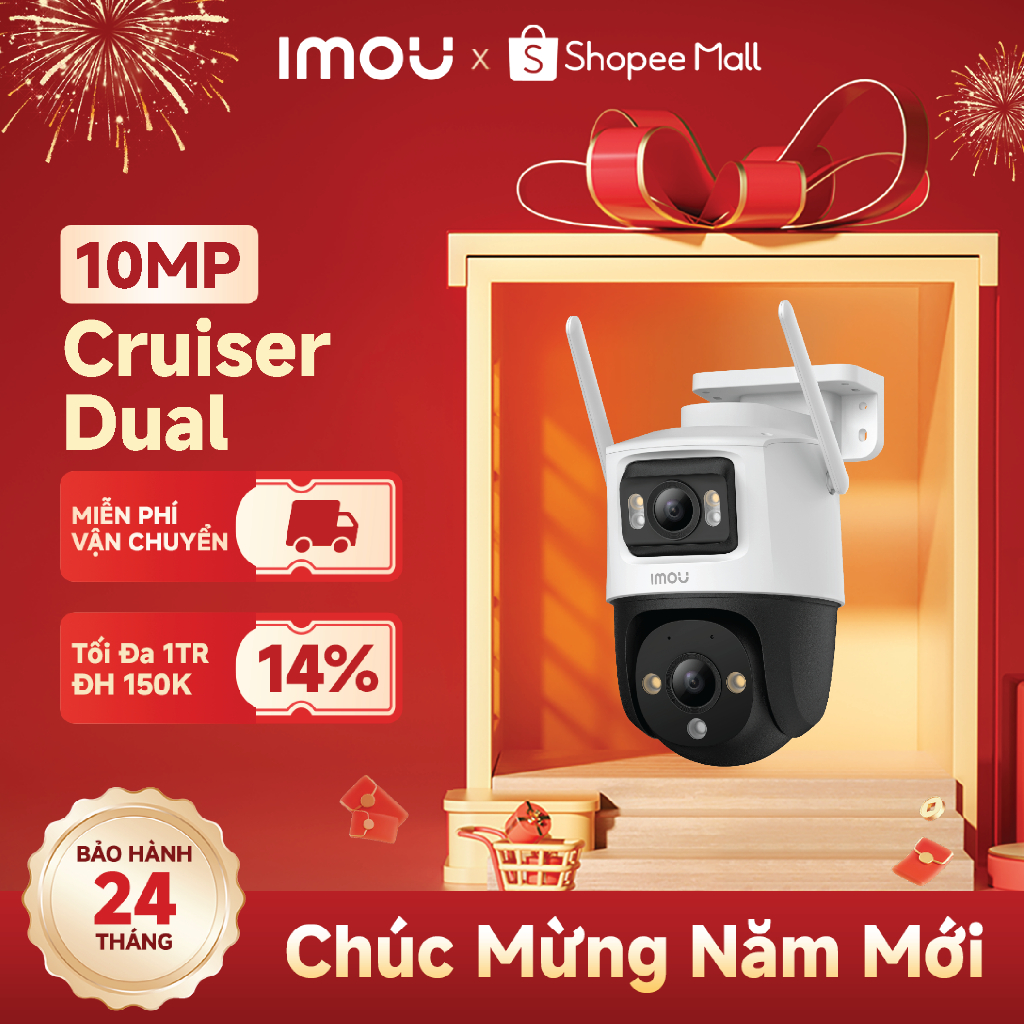 Imou Camera Wifi ngoài trời 2 mắt Cruiser Dual 10MP 64GB I IPC-S7XP-10M0WED I Xoay 360° | Phát hiện con người | Còi hú | BigBuy360 - bigbuy360.vn