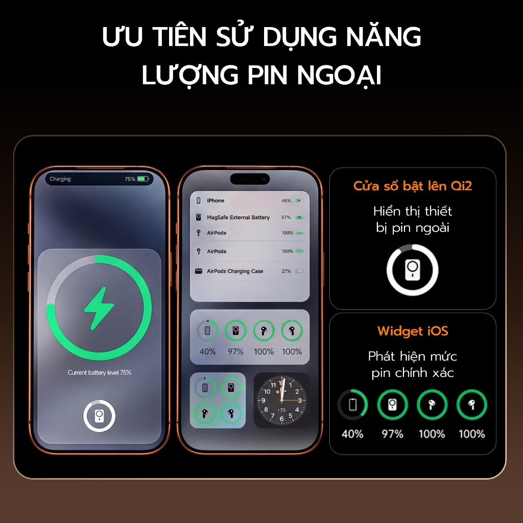 【Bảo hành hai năm】UNEED Pin sạc dự phòng từ tính QI2 20W Sạc nhanh nhiệt độ thấp Thân siêu mỏng 0.65cm 12000/6000mAh | BigBuy360 - bigbuy360.vn