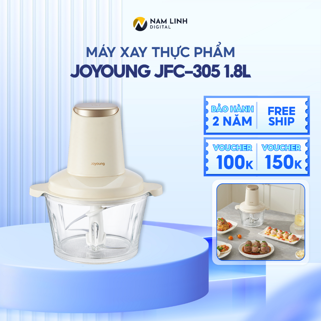 Máy xay thực phẩm Joyoung JFC-305 1.8L - Công suất 300W, công nghệ cắt nghiêng nhuyễn mịn