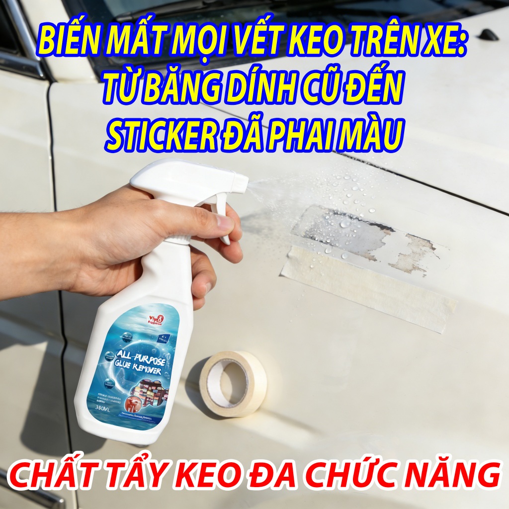 Dung dịch tẩy keo bám YiYi – Loại bỏ vết keo nhanh + Giữ bề mặt trong sáng – Phù hợp kính/kim loại/nhựa