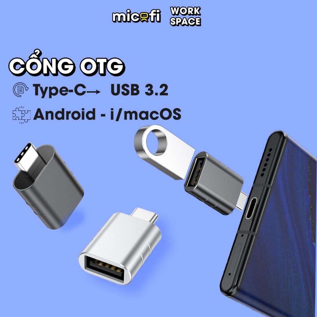 Cổng Chuyển Đổi Type C, Otg Micofi Otg Type C To Usb Chuyển Đổi Usb Cáp Hub Sang Bộ Cổng