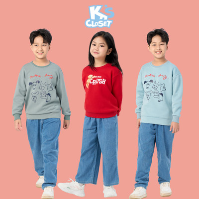 Áo Jumper K'S CLOSET Chất Liệu Cotton Interlock Cho Bé Trai Và Bé Gái Từ 10-55kg (2-14 tuổi) E011FOF, KT172FIF, E014FIF