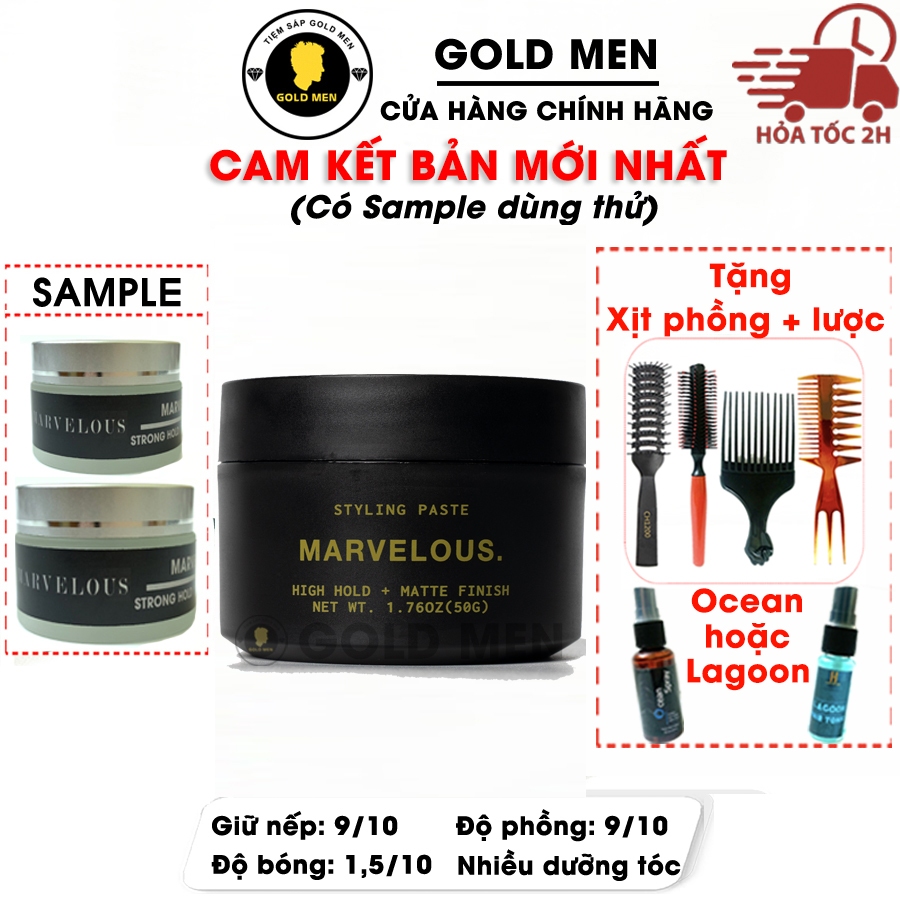 Sáp vuốt tóc Marvelous - Exceptional Styling Paste + Tặng quà