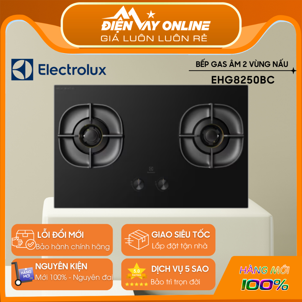 [HỖ TRỢ LẮP ĐẶT] Bếp gas âm 2 Vùng Nấu Electrolux EHG8250BC - Ngang 80cm- UltimateTaste 500 -Bảo Hàn