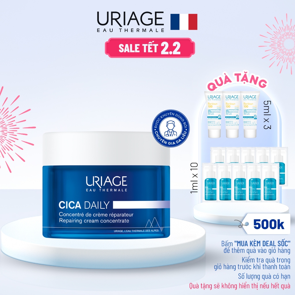Kem dưỡng ẩm phục hồi URIAGE CICA DAILY REPAIRING CREAM CONCENTRATE 50ml