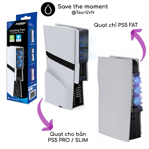 Quạt tản nhiệt làm mát máy DOBE cho PS5 FAT / PS5 PRO / PS5 SLIM