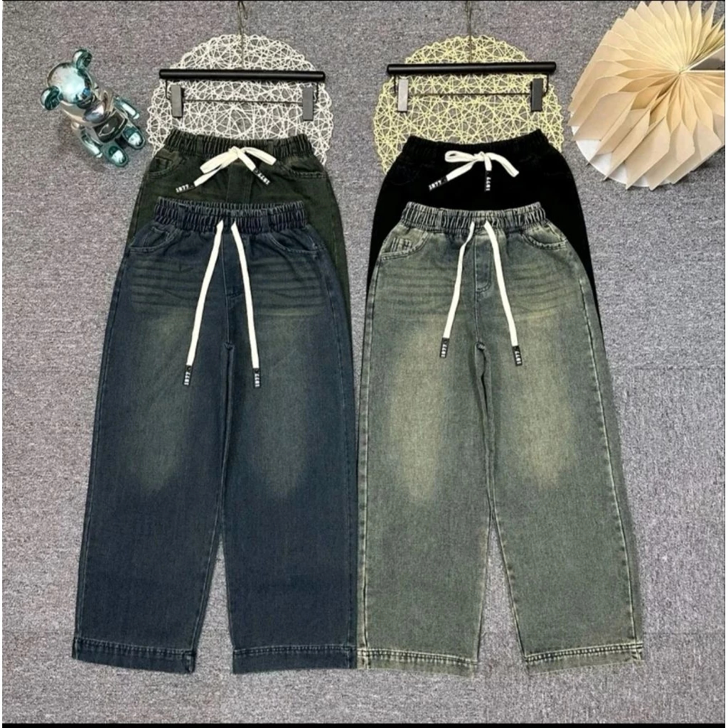 Quần Jean Nữ 9 Tấc Dáng Suông Chất Bò Thổ Dày Dặn Dài 90cm Cho Nữ