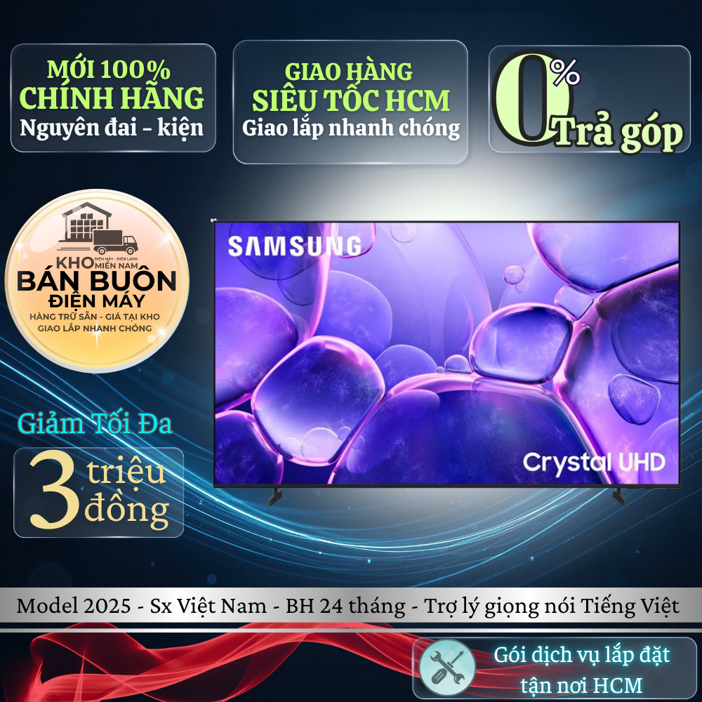 75U8500F Smart Tivi Samsung – 75 Inch Crystal UHD 4K, BXL Crystal 4K, Thiết Kế Kim Loại Sang Trọng