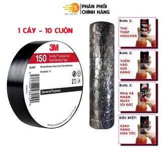 Băng keo điện PVC 3M Temflex 150 18mm x 20m 3M-BK150 - Chống cháy, cách điện tốt, chịu nhiệt cao, sử dụng linh hoạt