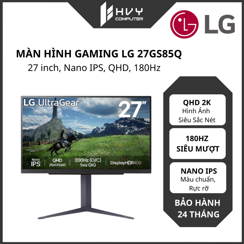 Màn hình Gaming LG 27GS85Q 27 inch, Nano IPS, QHD, 180Hz - Hàng chính hãng