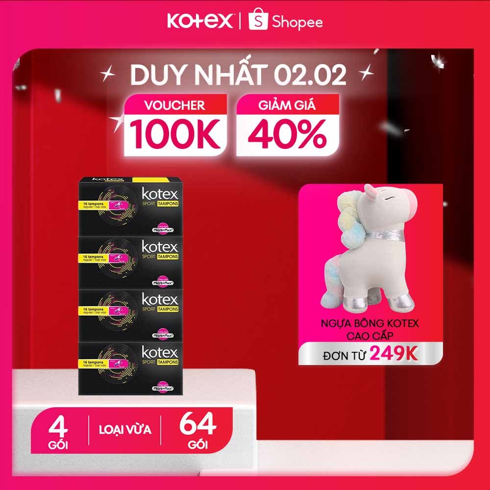 Combo 4 Kotex Tampon gói 16 miếng