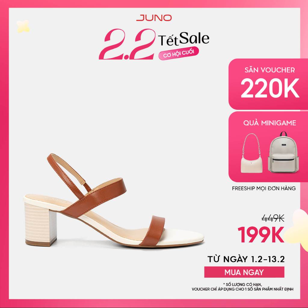 Giày Sandal Nữ 5cm Thời Trang JUNO Gót Vuông Basic SD05127