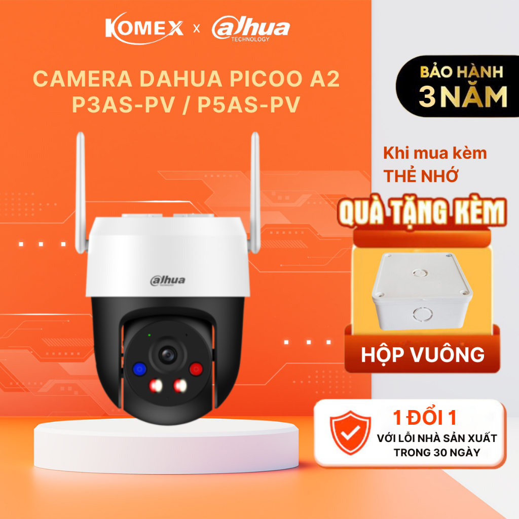 Camera PT WiFi Dahua ngoài trời P3AS-PV / P5AS-PV quay quét, chế độ ánh sáng ban đêm