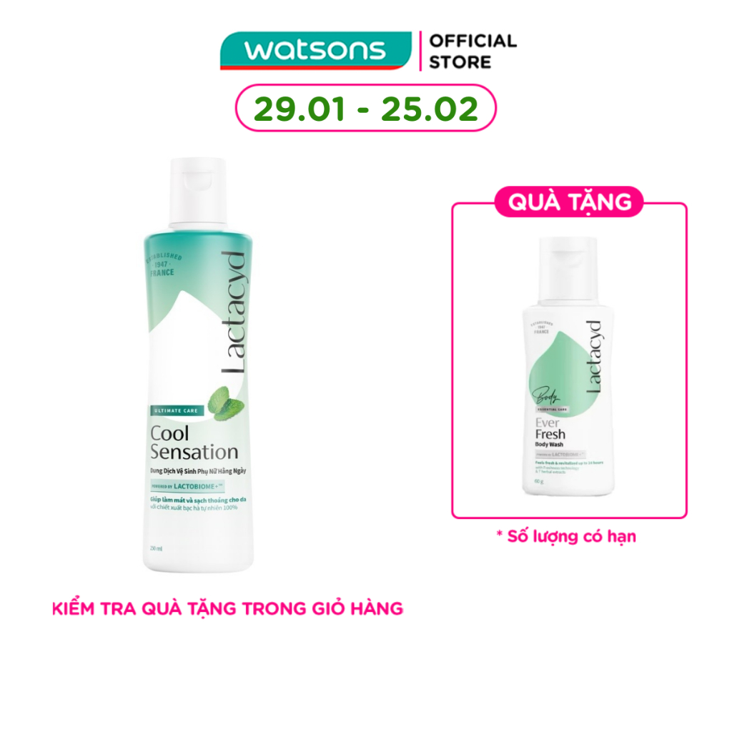 Dung Dịch Vệ Sinh Phụ Nữ Lactacyd Cool Sensation 250ml